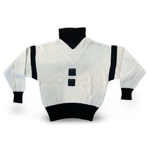 CLAUDE MONTANA Men's Black and White Sweater